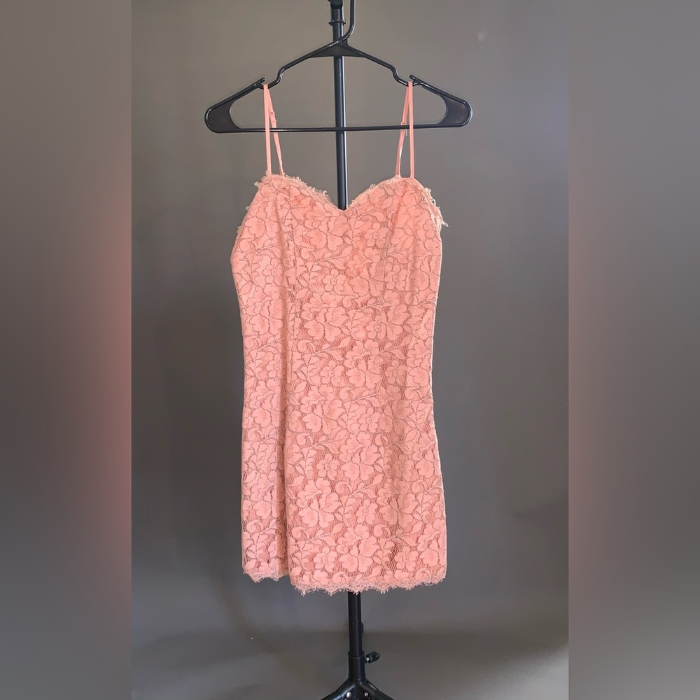 Pink Lace Mini Dress